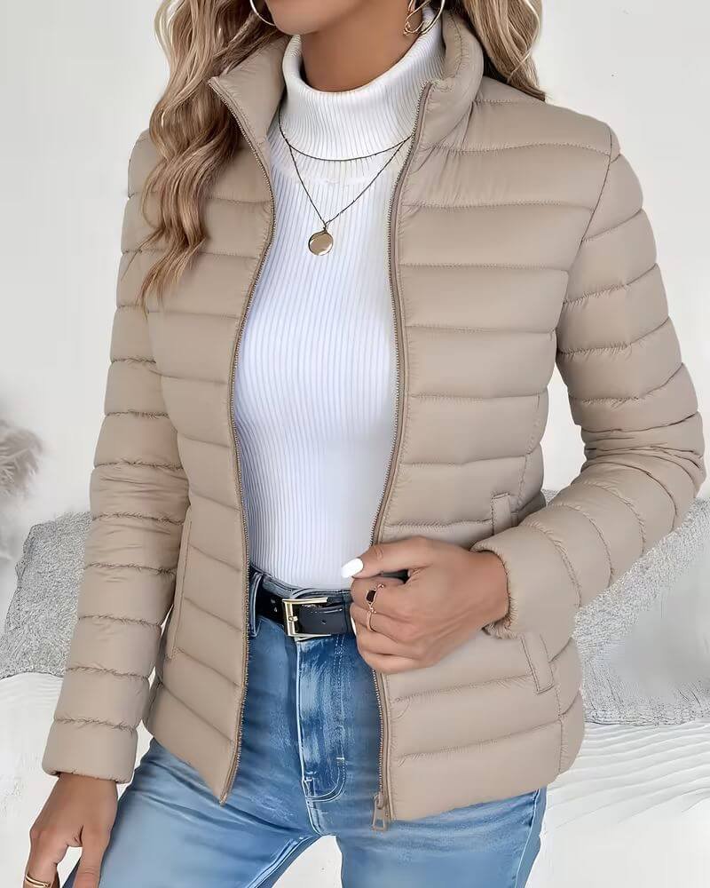 Puffer Jacket Stand Collar Lightweight for Women