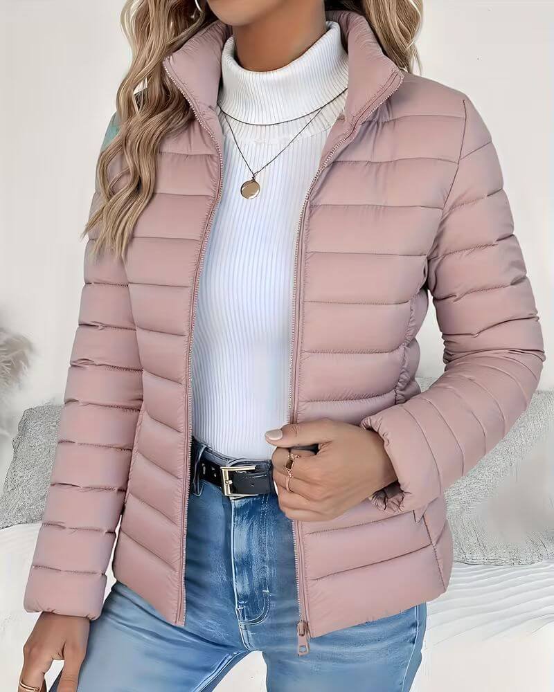 Puffer Jacket Stand Collar Lightweight for Women