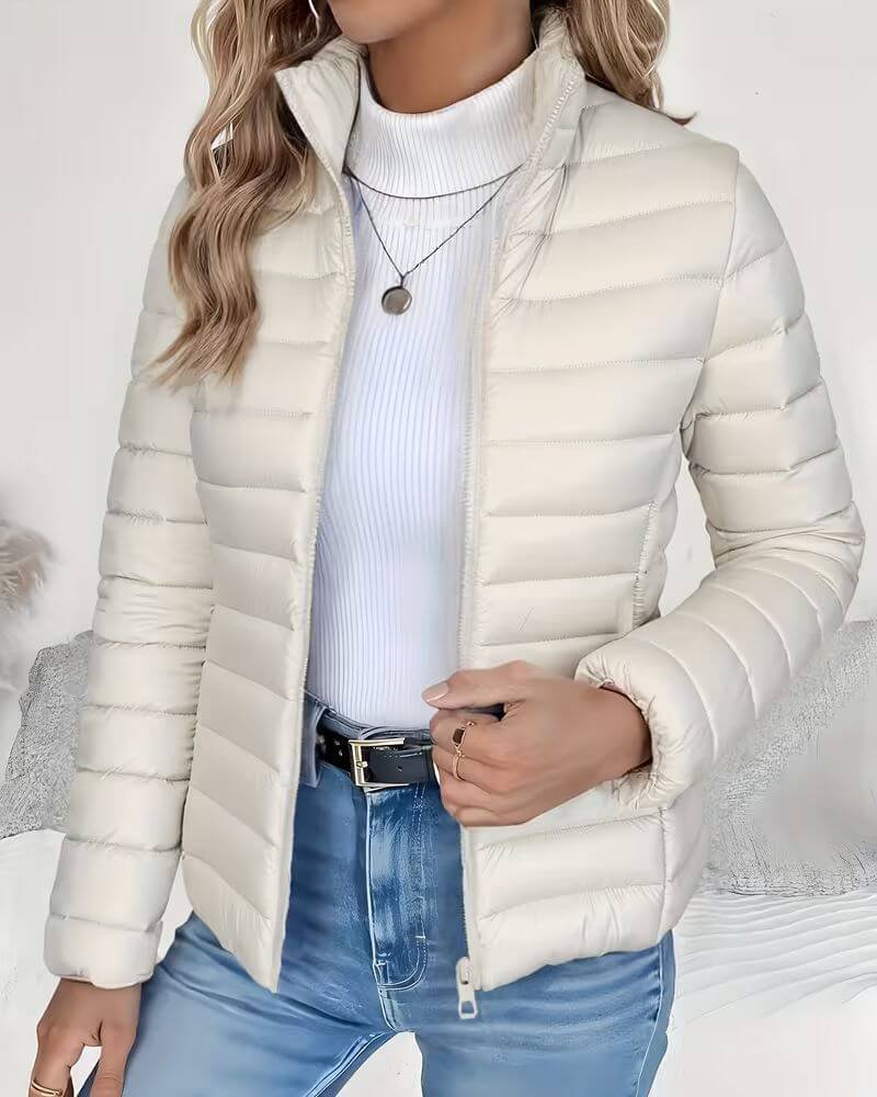 Puffer Jacket Stand Collar Lightweight for Women