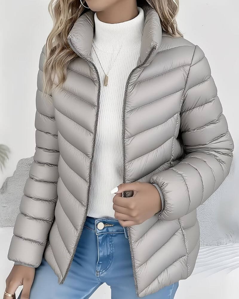 Puffer Jacket Stand Collar Lightweight for Women